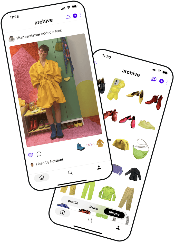 Phones displaying the Archive app